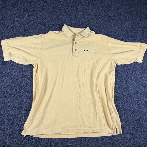 Reebok Other - Reebok Mens Polo Shirt Large Yellow Short Sleeve Heavy Weight Cotton Vintage